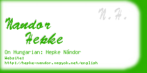 nandor hepke business card